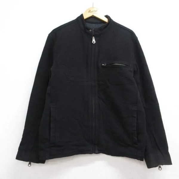 L/古着 ギャップ GAP 長袖 ジャケット メンズ キルティング シングルライダース ウール ブラック 26oct02