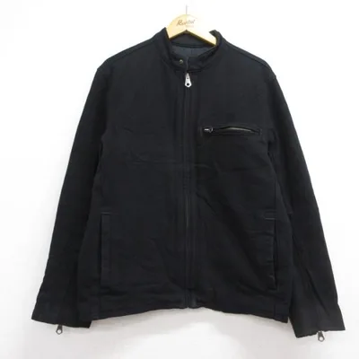 L/古着 ギャップ GAP 長袖 ジャケット メンズ キルティング シングルライダース ウール ブラック 26oct02