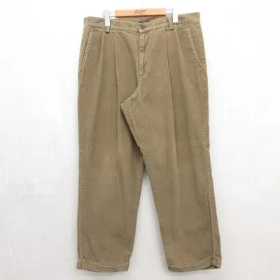 W36/古着 DOCKERS ドッカーズ コーデュロイ パンツ メンズ フラップポケット コットン ブラウン 26oct01