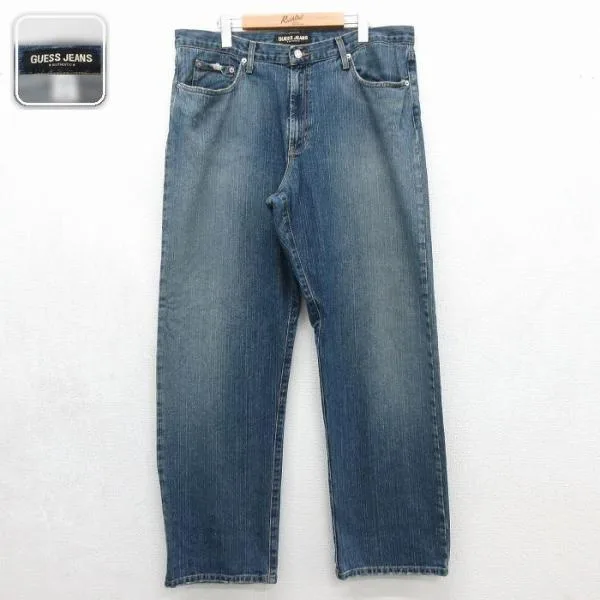 W37/古着 ゲス GUESS ジーンズ メンズ コットン ネイビー デニム 26jul14