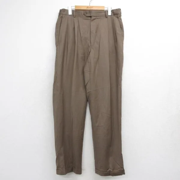 W34/古着 claiborne パンツ メンズ カシミア カシミヤ ウール ブラウン 26sep30