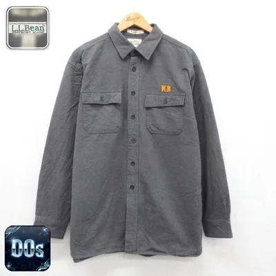 XL/古着 L.L.Bean エルエルビーン 長袖 シャツ メンズ 00年代 00s ヘビーフランネル シャモアクロス フラップポケット コットン グレー 26s