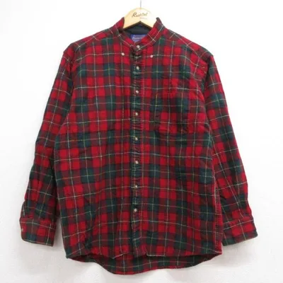 M/古着 ペンドルトン PENDLETON 長袖 シャツ メンズ ウール レッド チェック 26oct02
