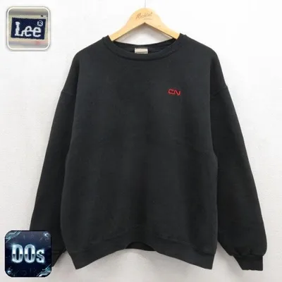 XL/古着 リー Lee 長袖 スウェット メンズ 00年代 00s CN クルーネック ブラック 26jul28