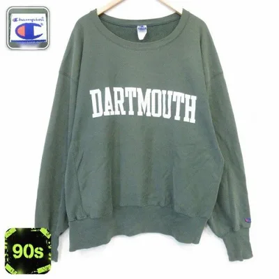 XL/古着 チャンピオン champion 長袖 スウェット メンズ 90年代 90s DARTMOUTH リバースタイプ 大きいサイズ クルーネック グリーン spe 26