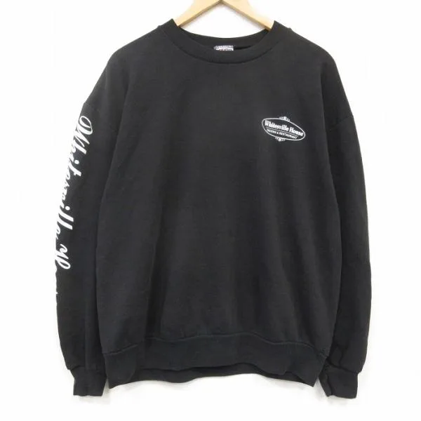 XL/古着 ジャージーズ 長袖 スウェット メンズ 90年代 90s Whitesville クルーネック USA製 ブラック 26sep30