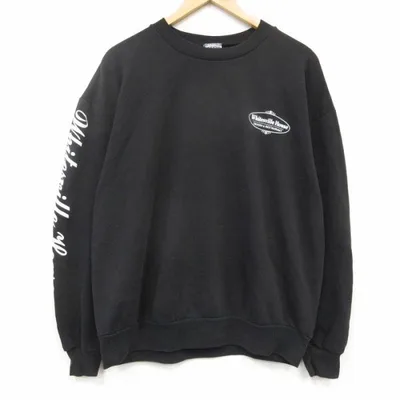 XL/古着 ジャージーズ 長袖 スウェット メンズ 90年代 90s Whitesville クルーネック USA製 ブラック 26sep30