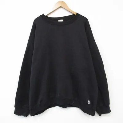 XL/古着 ディスカス 長袖 スウェット メンズ 90年代 90s 無地 大きいサイズ クルーネック USA製 ブラック 26oct01