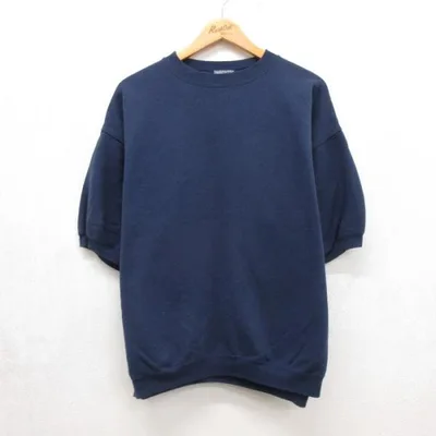 XL/古着 Lee SPORT 半袖 スウェット メンズ 00年代 00s 無地 大きいサイズ クルーネック ネイビー 26sep30
