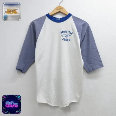 S/古着 ラッセル Russell Athletic 七分袖 Tシャツ メンズ 70年代 70s ビンテージ ラグラン クルーネック ホワイト 26sep14
