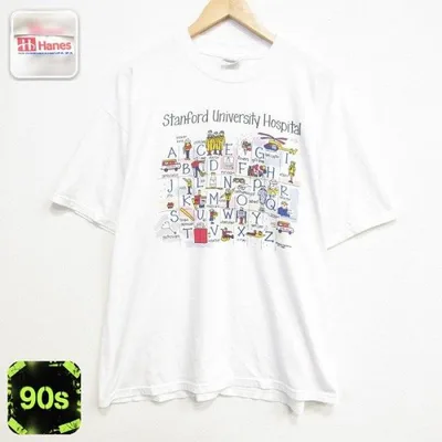 XL/古着 ヘインズ 半袖 ビンテージ Tシャツ メンズ 90年代 90s スタンフォード 大きいサイズ クルーネック ホワイト 26jun26