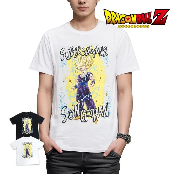 ドラゴンボール Z Tシャツ 超サイヤ人 悟飯 半袖 黒 白 ブラック ホワイト キャラクター ジャンプ S M L XL 3L