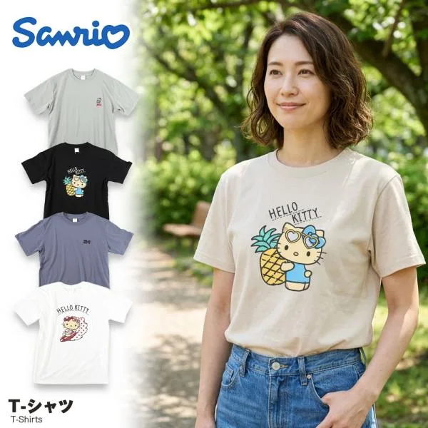 日焼けキティ ハローキティー 日焼け キティーちゃん キティー Tシャツ 半そで 半袖 メンズ レディース ユニセックス キャラクター