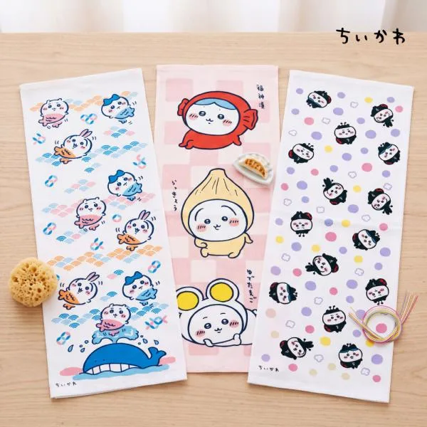 ちいかわ グッズ ハチワレ ウサギ 手ぬぐい タオル 今治タオル ガーゼタオル綿100% 日本製 キャラクター タオル 汗拭き 汗止め キッ