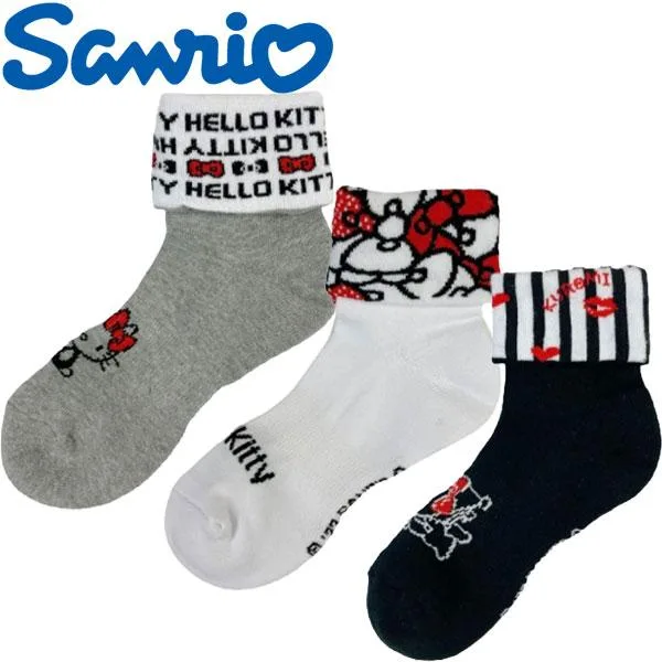 (期間限定)(メール便送料無料) Sanrio サンリオ ハローキティ クロミ ゴルフ 2WAY クルーソックス キャラクターグッズ (sbn)