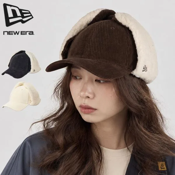 最大50%★10/11限定 正規取扱店 NEW ERA キャップ メンズ レディース 帽子 ニューエラ ドッグイヤー ボア コーデュロイ フライトキャップ 9FORTY Dog Ear