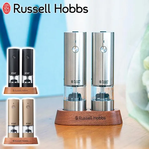最大50%★10/15〜 正規品1年保証 ラッセルホブス 電動ミル 充電式 スリム ペッパー Russell Hobbs ミニ 充電式ミルソルト&ペッパーミニ (2本セット) 7942JP