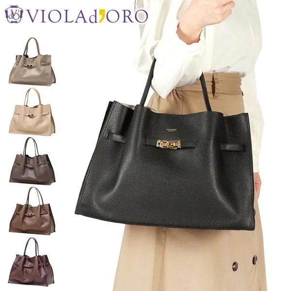 最大41%★10/15〜 正規品 ヴィオラドーロ トートバッグ VIOLAd'ORO 軽量 本革 B5 日本製 TRERO イタリアンWフェイスレザートートバッグ Lサイズ V-1497