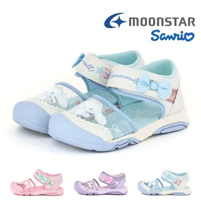 ムーンスター サンダル キッズ サンリオ SA C041 子供靴 マジックテープ マイメロディ マイメロ クロミ シナモロール リボン SANRIO ジュニア 女の子 かわいい