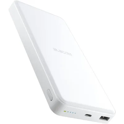 エレコム モバイルバッテリー 大容量 急速充電 12000mAh USB パワーデリバリー20W C×1+A×1 リン酸鉄20W USB-A 出力 1ポート ホワイト DE-C39-12000WH