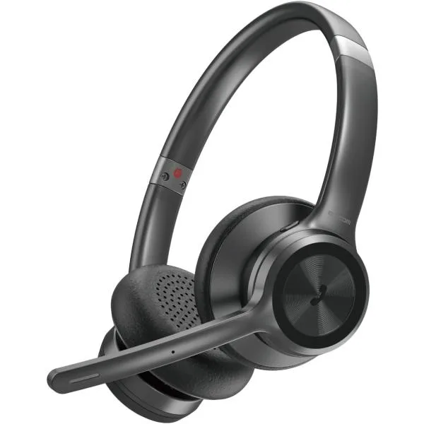 エレコム ワイヤレスヘッドセット Bluetooth 有線 ノイズリダクション機能付き ミュートボタン付き ブラック LBT-HSOH20BK
