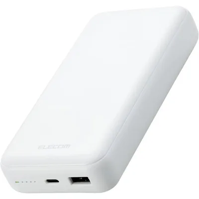 モバイルバッテリー エレコム 20000mAh 大容量 ( USB PD対応 ) 20W Type-C×1 USB-A×1 ホワイト DE-C34-20000WH