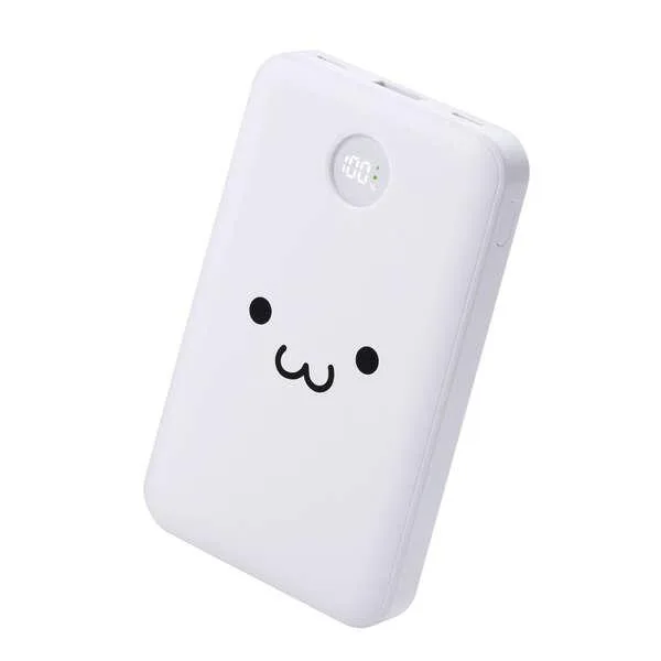 エレコム モバイルバッテリー 軽量 発火しない 残量表示機能付き 10000mAh 22.5W リチウムイオン電池 USB-C×2 USB-A×1 しろちゃん ELECOM DE-C76-10000WF