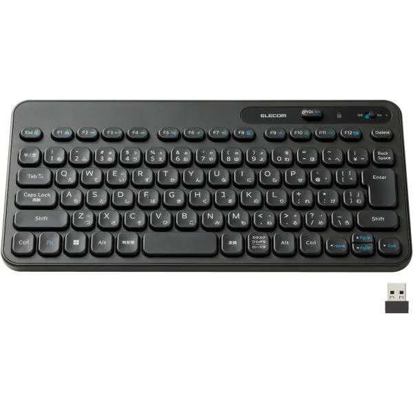 エレコム ワイヤレス キーボード 無線 メンブレン式 コンパクト Caps Lock機能無効化搭載 500万回高耐久キー採用 Windows 11/10対応 ブラック TK-CM10DMKBK