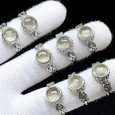 PROME 天然石 特別仕様品・限定品・再入荷不可・リビアンクラス・白銅指輪・フリーサイズ・P10598