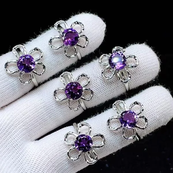 PROME 天然石 特別仕様品・限定品・再入荷不可・アメジスト・白銅指輪・フリーサイズ・P10700