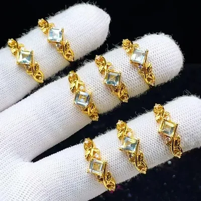 PROME 天然石 特別仕様品・限定品・再入荷不可・トパーズ・白銅指輪・フリーサイズ・P10729