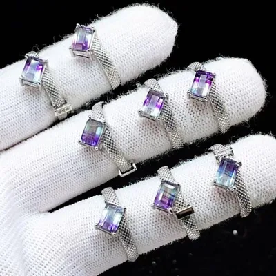 PROME 天然石 特別仕様品・限定品・再入荷不可・フーロライト・白銅指輪・フリーサイズ・P10767