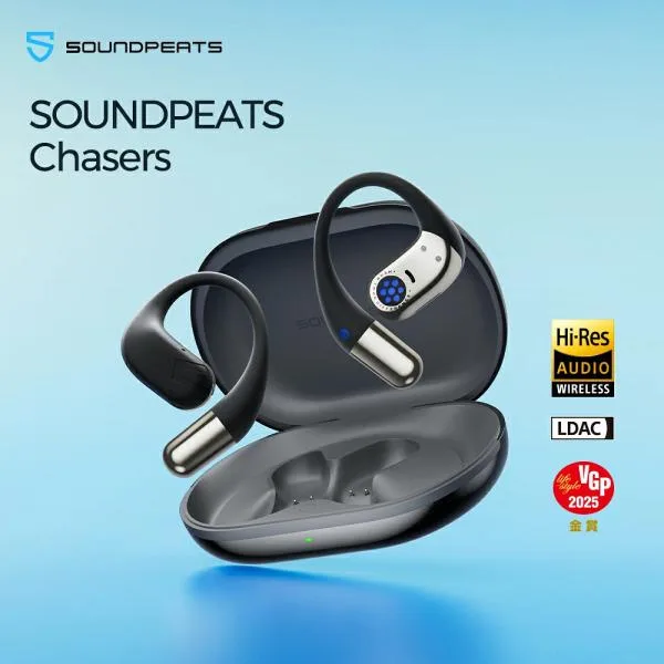 サウンドピーツ オープンイヤー ワイヤレスイヤホン ハイレゾ VGP2025金賞 マルチポイント Bluetooth5.4 SOUNDPEATS Chasers 急速充電対応 耳を塞がない