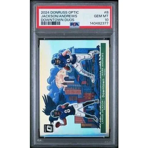 2024 パニーニ ドンラス オプティック ダウンタウン デュオ #8 ラマー・ジャクソン/マーク・アンドリュース PSA 10