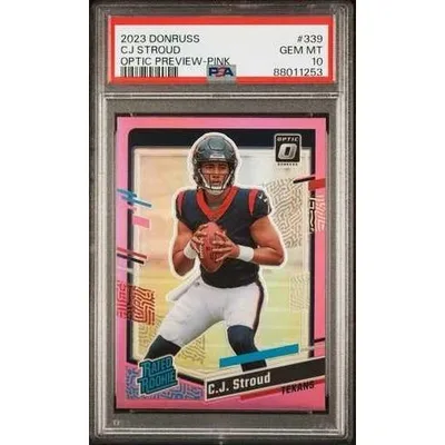 2023 パニーニ ドンラス オプティック CJ ストラウド #339 オプティック プレビュー ピンク レーテッド ルーキー PSA 10