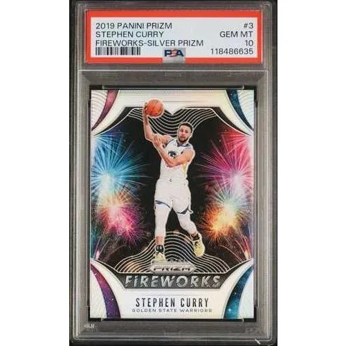 2019 Panini Prizm Stephen Curry #3 ファイヤーワークス シルバー プリズム PSA 10-