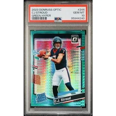 2023 パニーニ ドンラス オプティック CJ ストラウド #244 グリーン ハイパー レイテッド ルーキー PSA 10