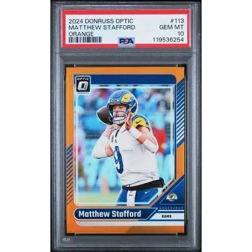 2024 パニーニ ドンラス オプティック マシュー・スタッフォード #113 オレンジ /249 PSA 10 POP 3