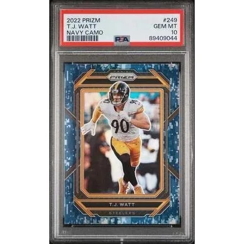 2022 Panini Prizm T.J. Watt #249 Naibii Camouflage / 25 PSA 10 pop 4-