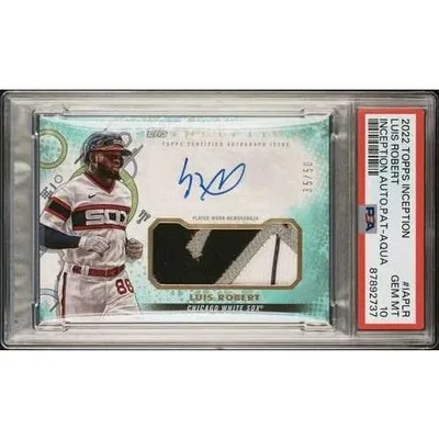 2022 TOPPS INCEPTION ルイス・ロバート パッチオート アクア /50 PSA 10 POP 1