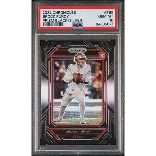 2022 Panini Chronicles Prizm Black Silver Brock Purdy #PB8 ルーキー PSA 10 RC