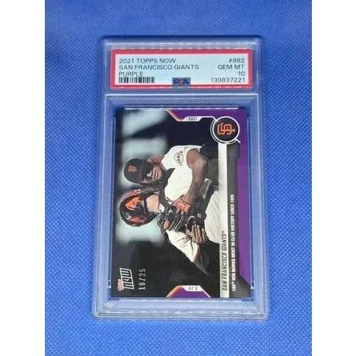 2021 Topps Now バスター・ポージー写真入りパープル PSA 10 カード #/25 サンフランシスコ・ジャイアンツ