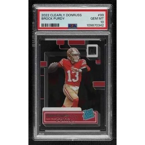 2022 Panini Clearly Donruss Rated Rookie Brock Purdy #99 PSA 10 GEM MT 1b1g
