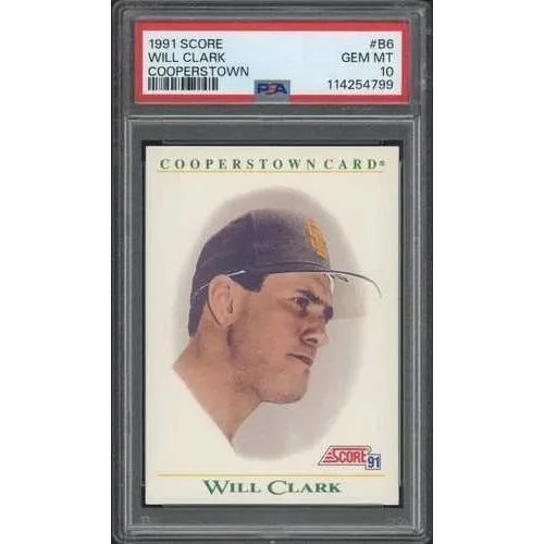 1991年スコア ウィル・クラーク クーパーズタウン #B6 PSA 10 GEM MT サンフランシスコ・ジャイアンツ