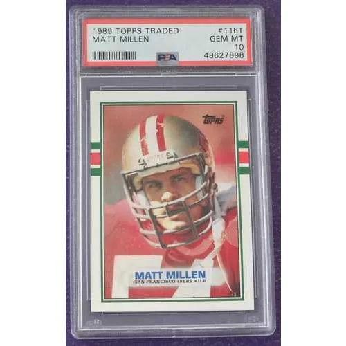 1989 Topps Traded FB #116T マット・ミレン カード PSA 10 ジェムミント サンフランシスコ 49ers!