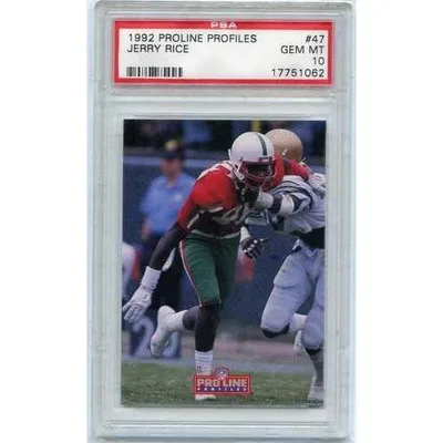 1992年 プロライン プロフィール #47 ジェリー・ライス、サンフランシスコ・フォーティナイナーズ、殿堂入り - PSA 10 (51062)