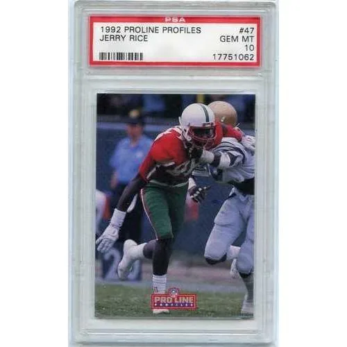 1992年 プロライン プロフィール #47 ジェリー・ライス、サンフランシスコ・フォーティナイナーズ、殿堂入り - PSA 10 (51062)