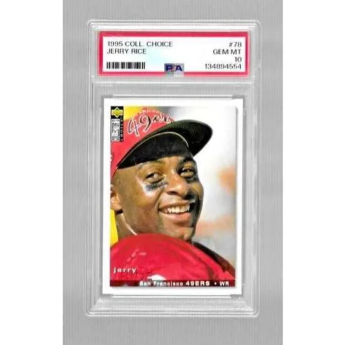 1995年コレクターズチョイスフットボールカード #78 殿堂入りジェリー・ライス PSA 10 低人気 NFL 49ers