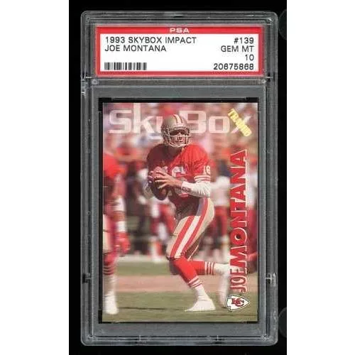 1993 SkyBox Impact - JOE MONTANA - カード番号139 - PSA 10 GEM MINT 49ers / Chiefs!