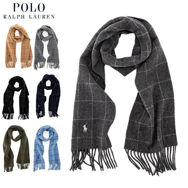 今ならポイント超還元 【並行輸入品】 ポロ ラルフローレン POLO RALPH LAUREN マフラー ストール リバーシブルウインドウペーン PC0743 バレンタイン